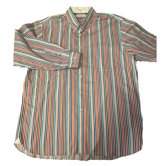 Paul Fredrick Slim Fit L/S Dress Shirt 100% Cotton Multicolor Men’s Size XL - Picture 1 of 8